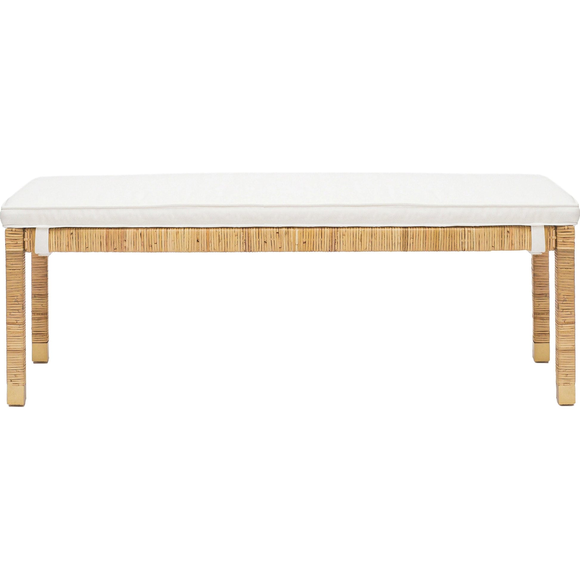 Amara Woven Rattan Bench by TOV Furniture. Made from rattan veneer, wood in a cottage & farmhouse style.