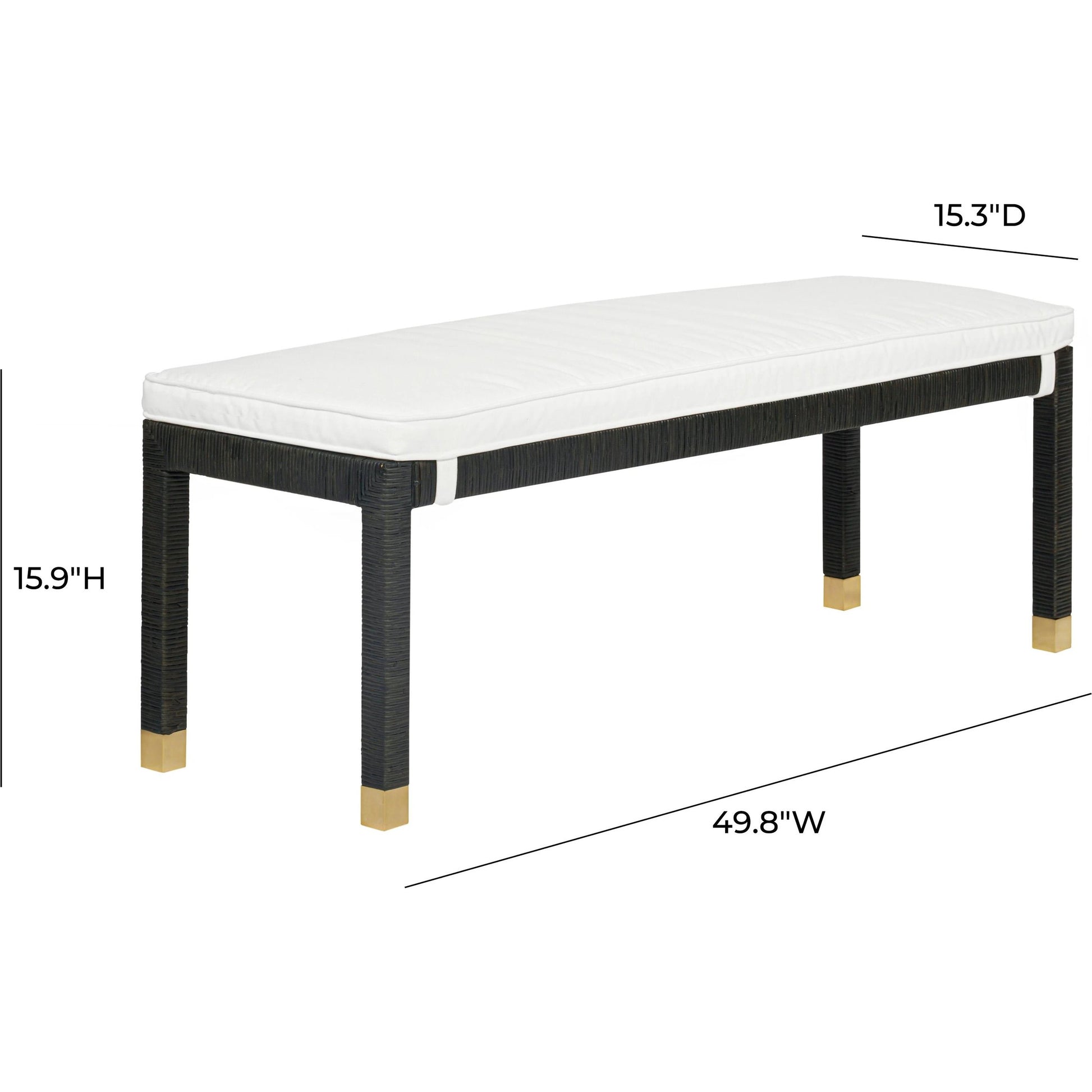 Amara Woven Rattan Bench by TOV Furniture. Made from rattan veneer, wood in a cottage & farmhouse style.