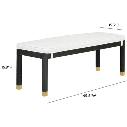 Amara Woven Rattan Bench by TOV Furniture. Made from rattan veneer, wood in a cottage & farmhouse style.