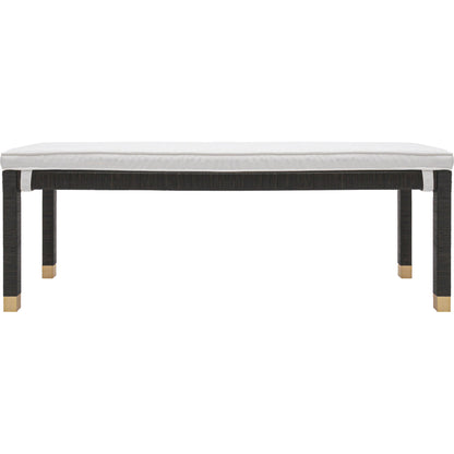 Amara Woven Rattan Bench by TOV Furniture. Made from rattan veneer, wood in a cottage & farmhouse style.
