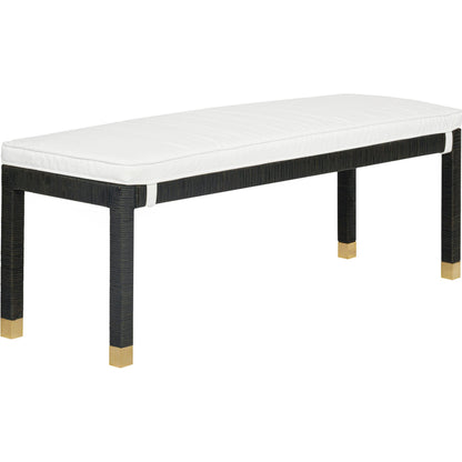 Amara Woven Rattan Bench by TOV Furniture. Made from rattan veneer, wood in a cottage & farmhouse style.