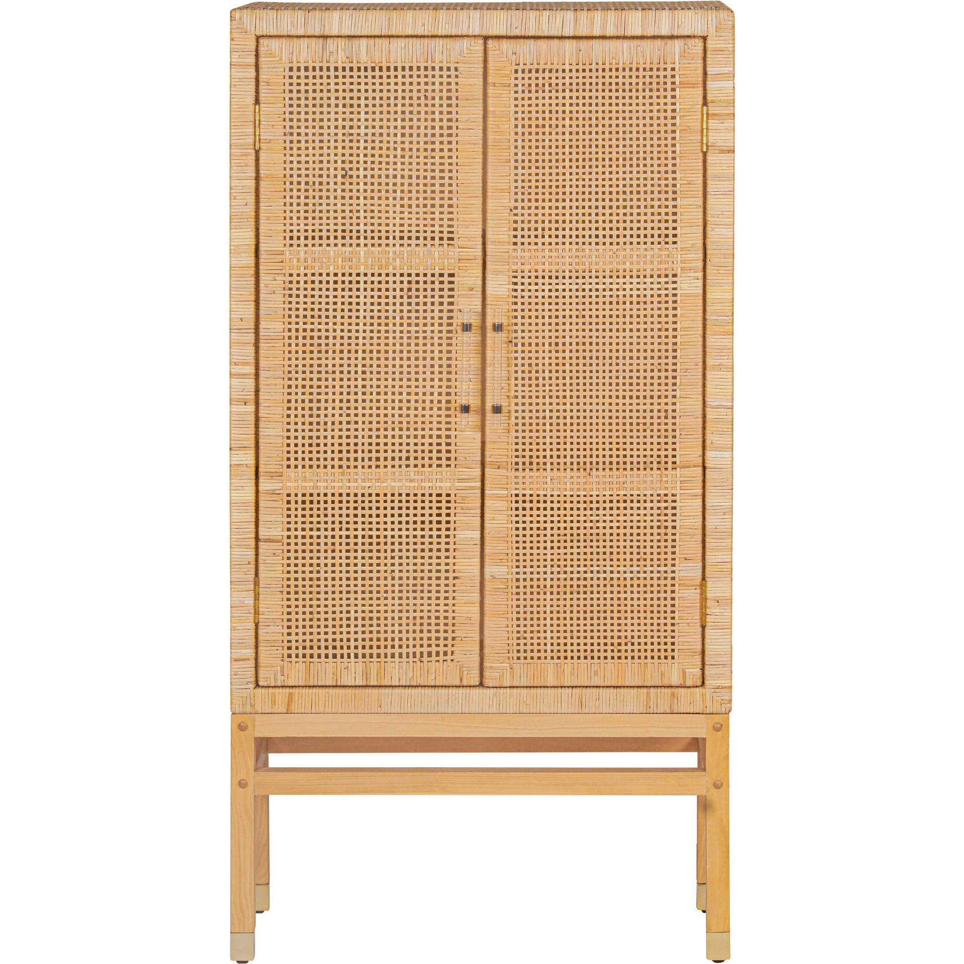 Amara Woven Rattan Cabinet by TOV Furniture. Made from rattan veneer, wood in a cottage & farmhouse style.