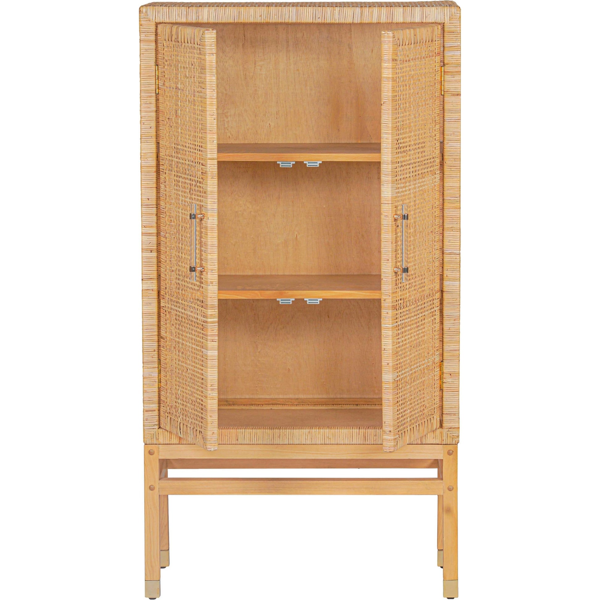 Amara Woven Rattan Cabinet by TOV Furniture. Made from rattan veneer, wood in a cottage & farmhouse style.