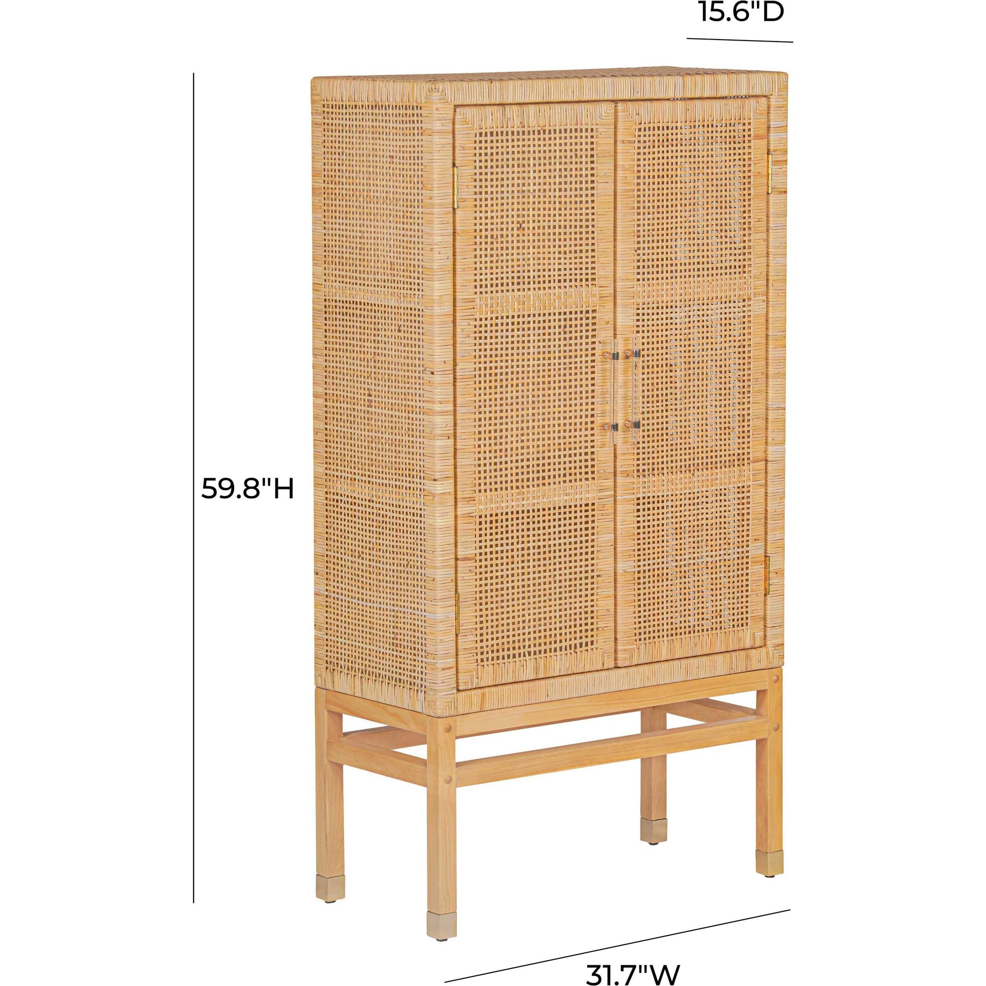Amara Woven Rattan Cabinet by TOV Furniture. Made from rattan veneer, wood in a cottage & farmhouse style.