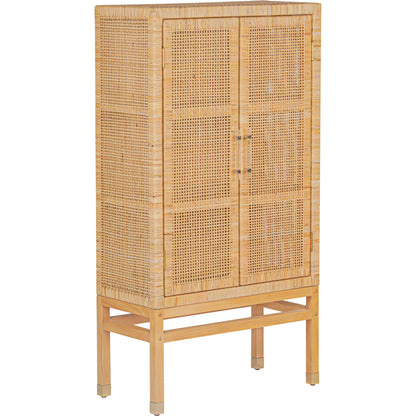 Amara Woven Rattan Cabinet by TOV Furniture. Made from rattan veneer, wood in a cottage & farmhouse style.