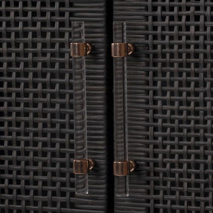 Amara Woven Rattan Cabinet by TOV Furniture. Made from rattan veneer, wood in a cottage & farmhouse style.