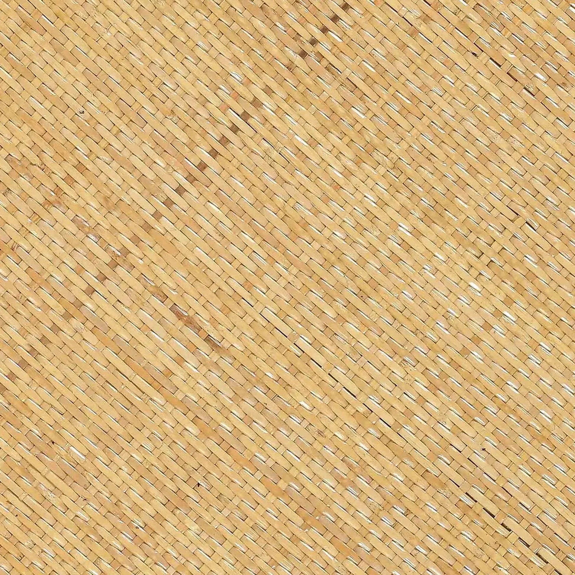 Amara Rattan Side Table by TOV Furniture in natural. Made from brass, plywood, rattan, wood in a rustic style.