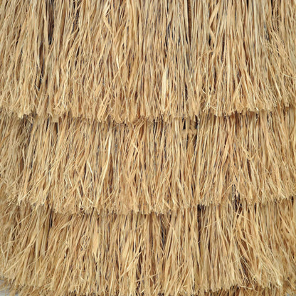 Luau Rattan Round End Table by TOV Furniture in natural. Made from rattan in a unique style.