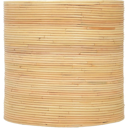 Matea Rattan Arch Side Table by TOV Furniture in natural. Made from rattan in a unique style.