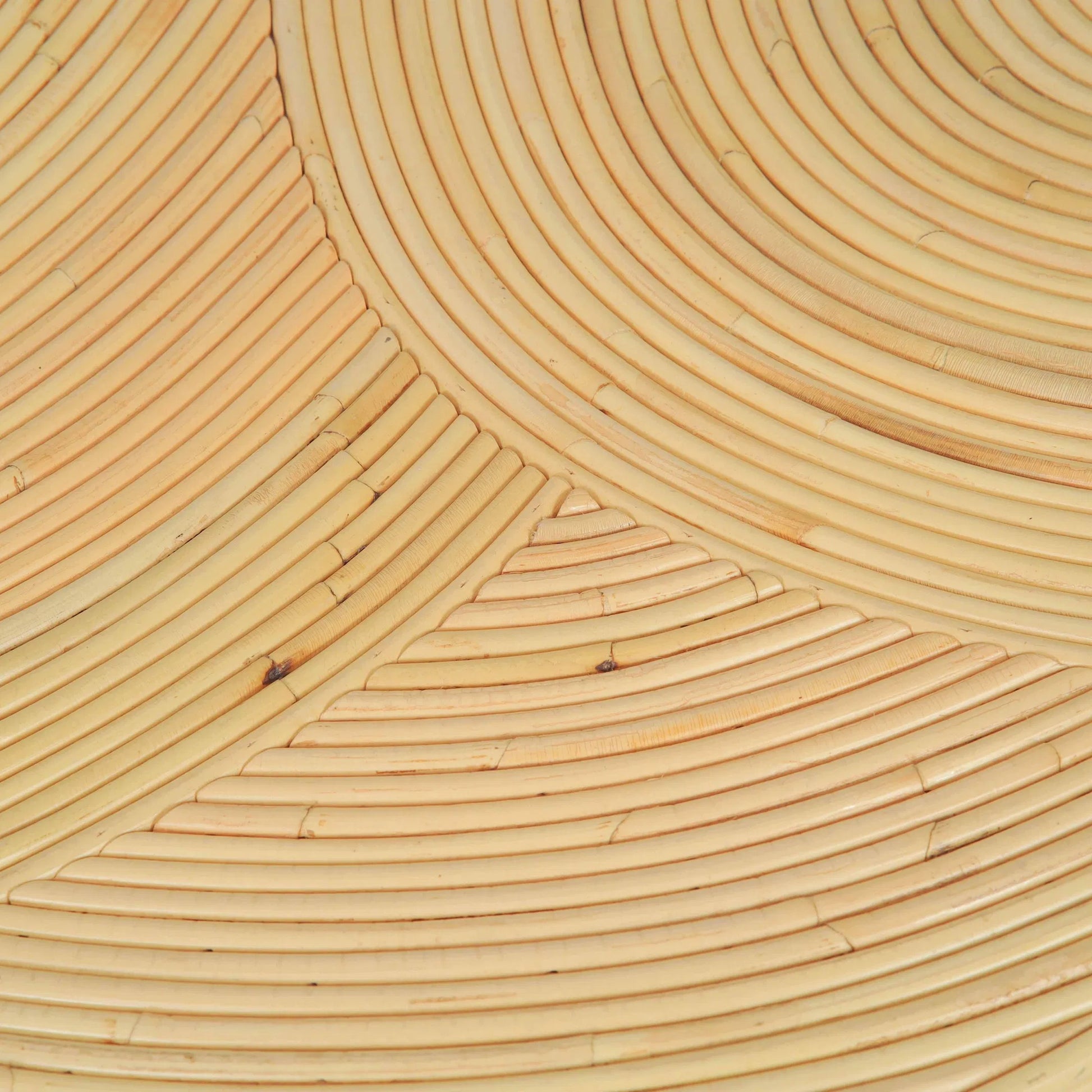 Matea Rattan Arch Side Table by TOV Furniture in natural. Made from rattan in a unique style.