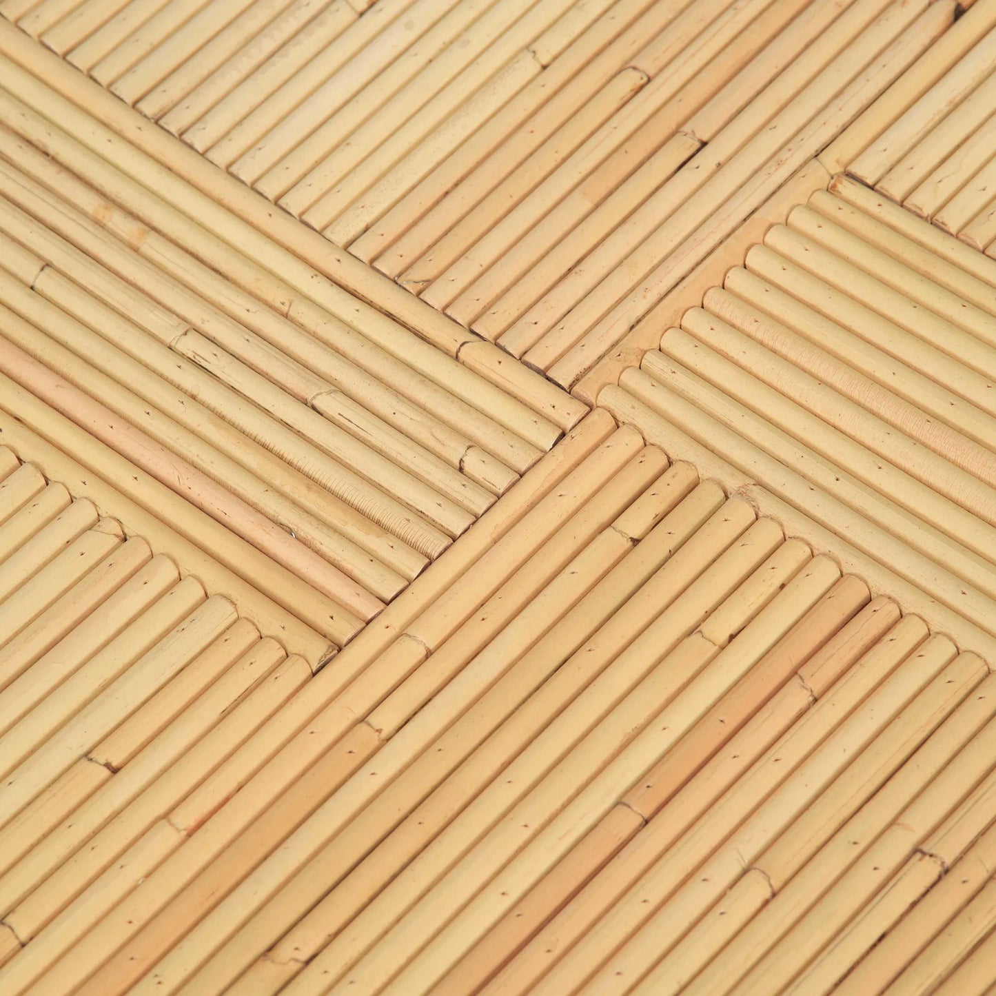 004 SI-2454332 | Closeup | Matea Rattan Cross Side Table by TOV Furniture in natural. Made from rattan in a unique style.