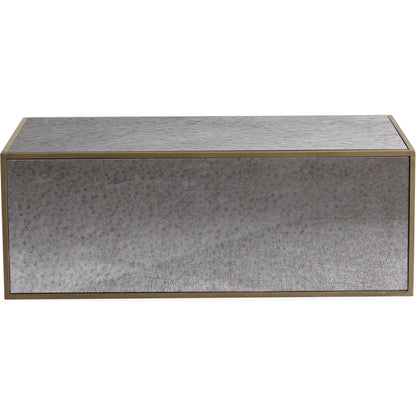 Lana Coffee Table by TOV Furniture in natural. Made from wood, steel, glass in a eclectic & global style.