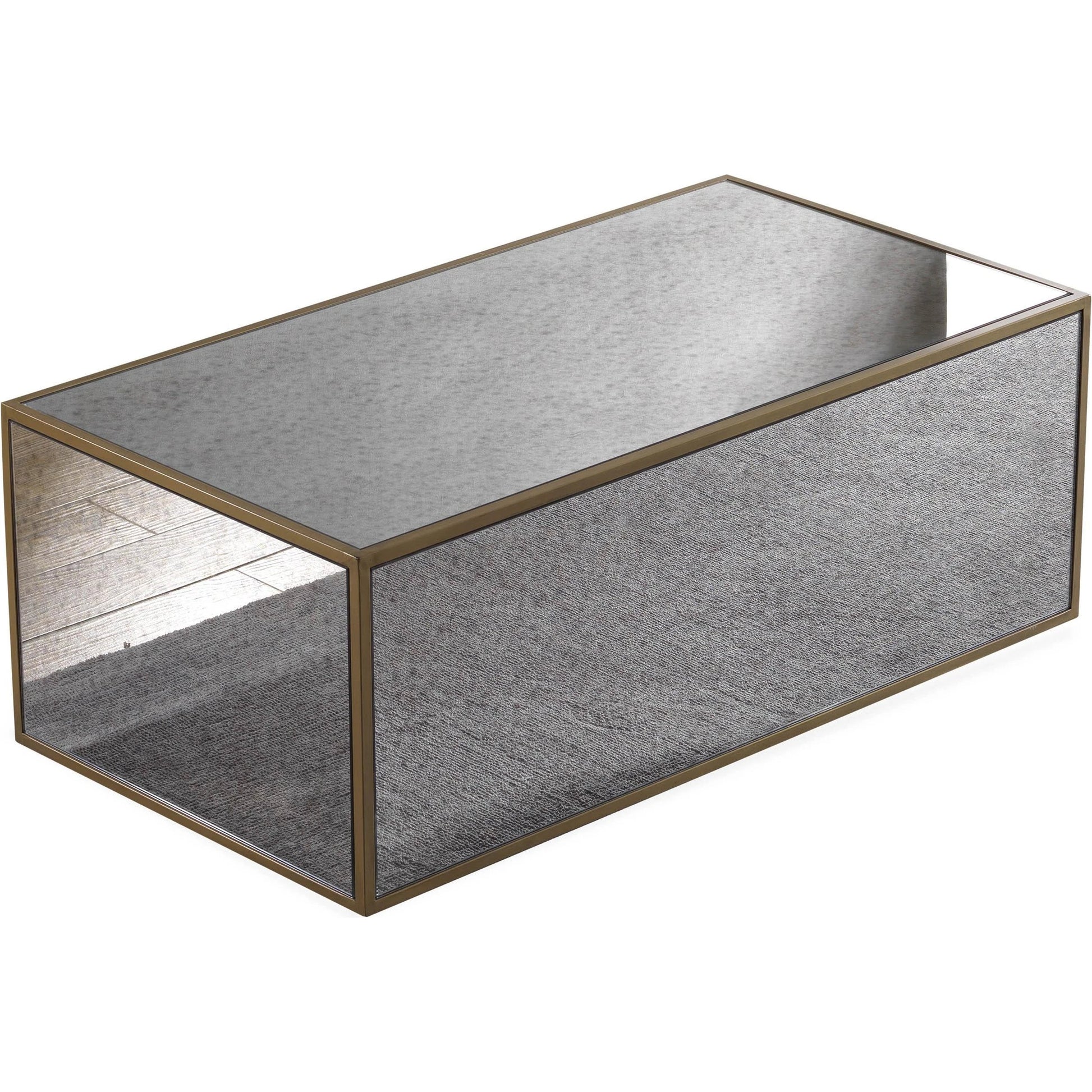 Lana Coffee Table by TOV Furniture in natural. Made from wood, steel, glass in a eclectic & global style.