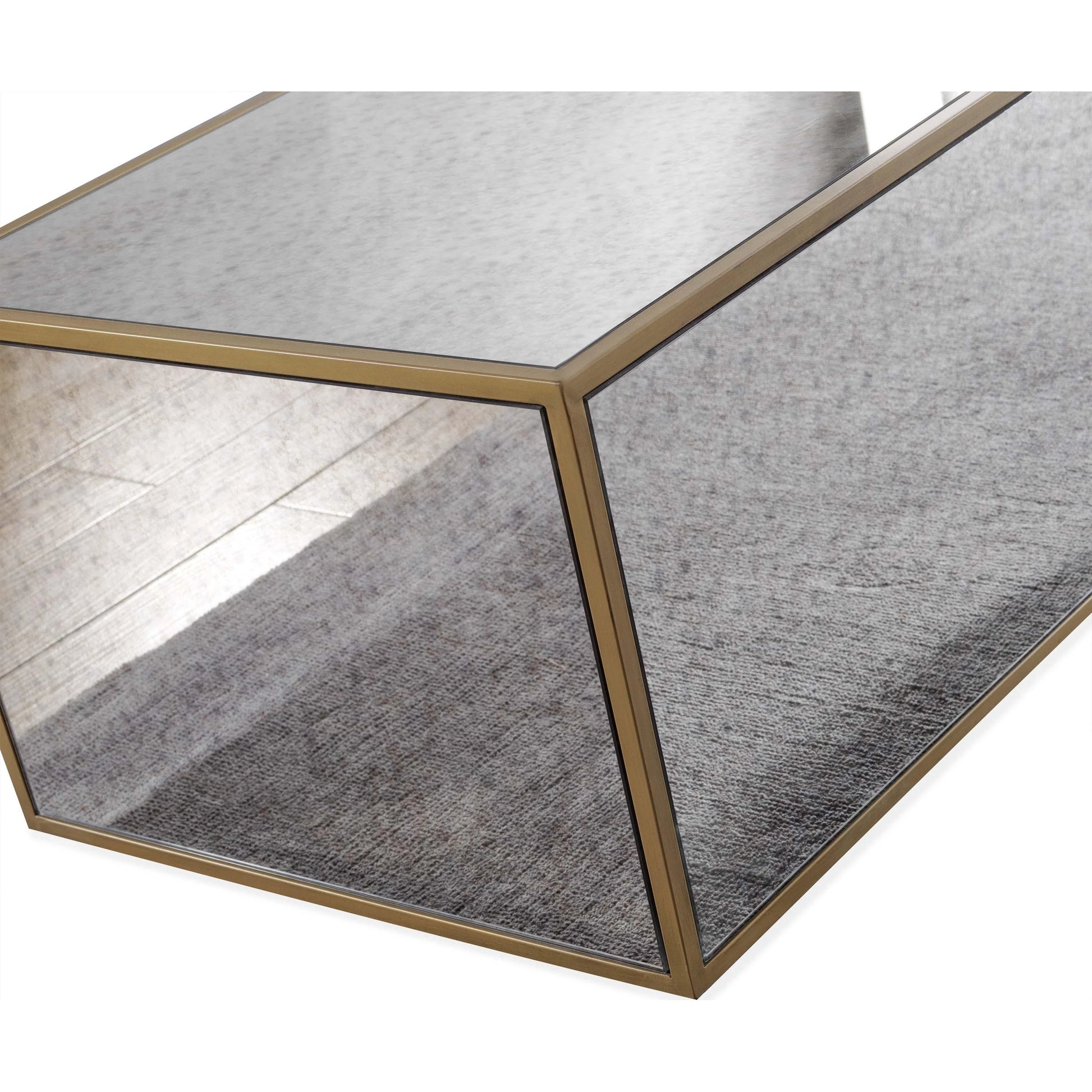 Lana Coffee Table by TOV Furniture in natural. Made from wood, steel, glass in a eclectic & global style.