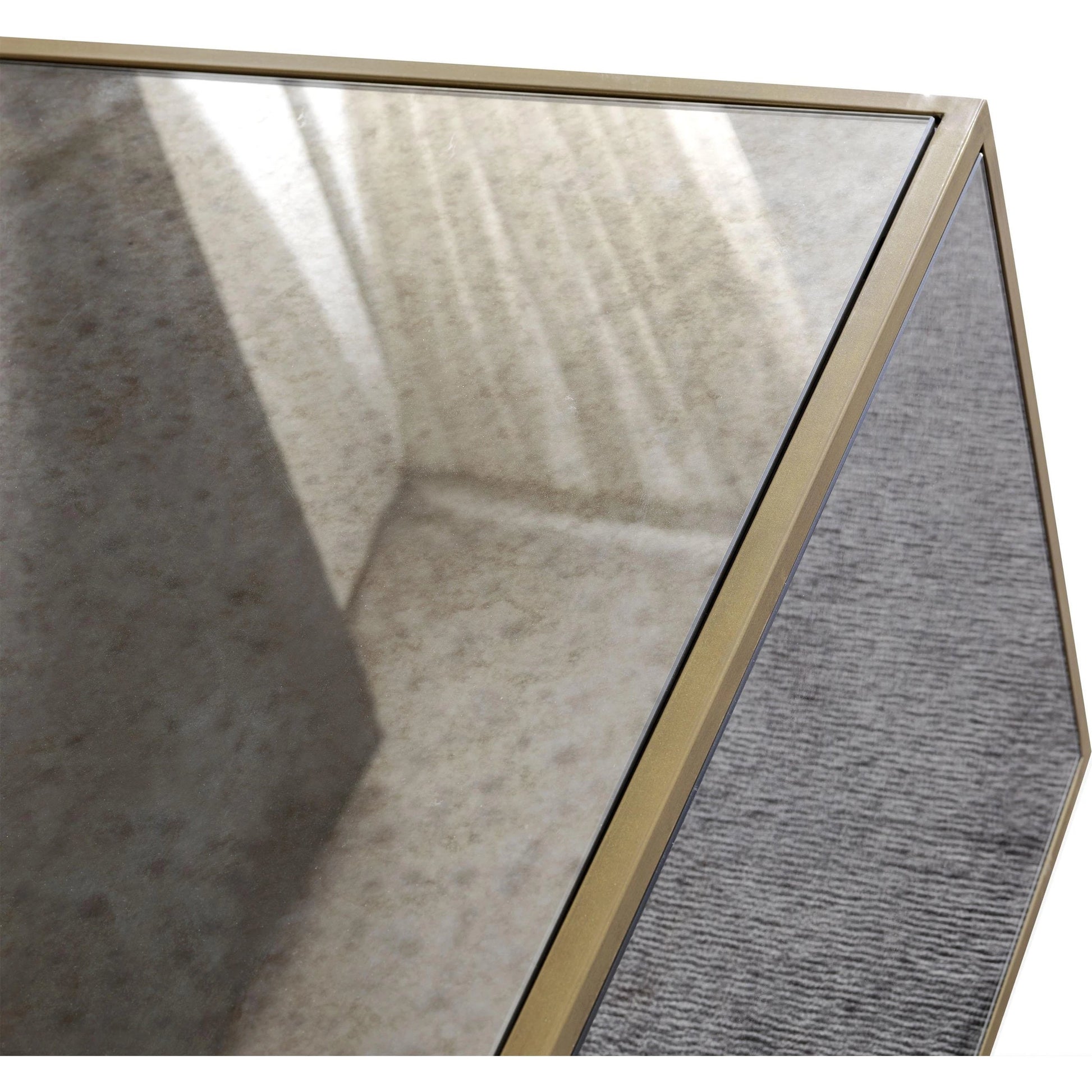 Lana Coffee Table by TOV Furniture in natural. Made from wood, steel, glass in a eclectic & global style.