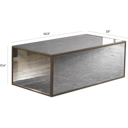 Lana Coffee Table by TOV Furniture in natural. Made from wood, steel, glass in a eclectic & global style.
