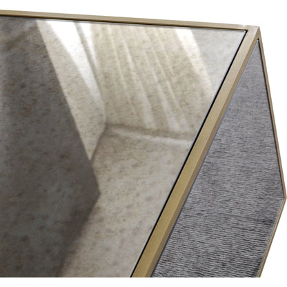 Lana Coffee Table by TOV Furniture in natural. Made from wood, steel, glass in a eclectic & global style.