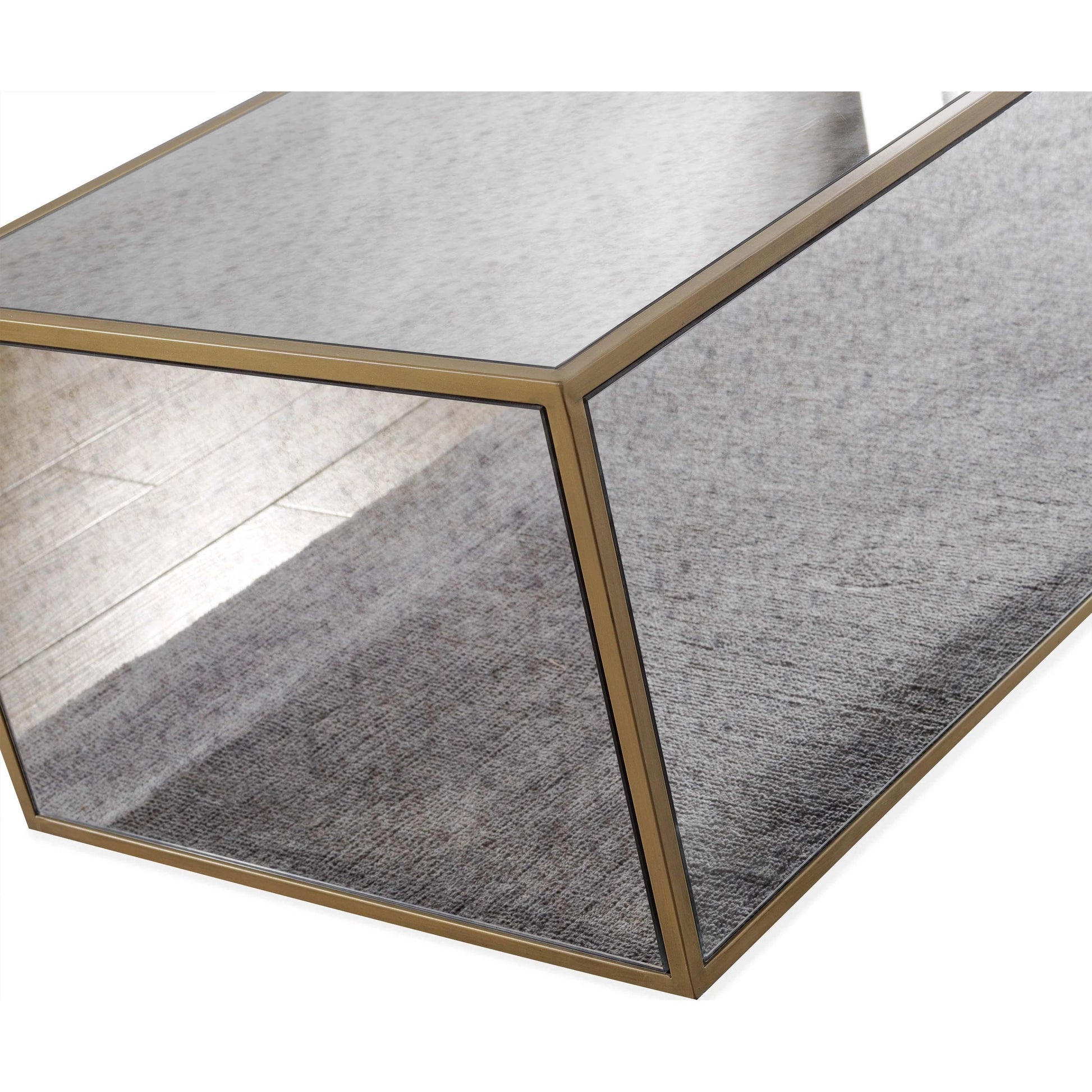 Lana Coffee Table by TOV Furniture in natural. Made from wood, steel, glass in a eclectic & global style.