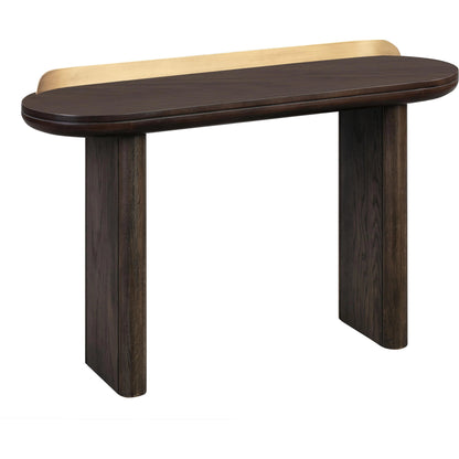 Braden Desk/Console Table by TOV Furniture. Made from acacia, mdf veneer, metal, oak in a modern style.