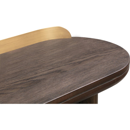 Braden Desk/Console Table by TOV Furniture. Made from acacia, mdf veneer, metal, oak in a modern style.