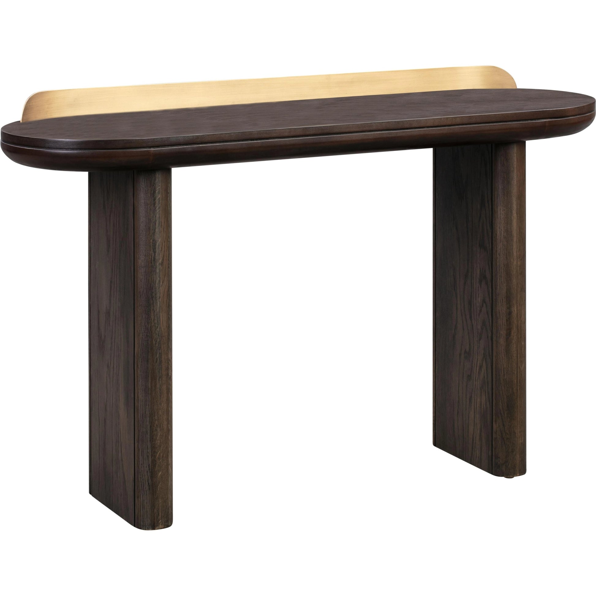Braden Desk/Console Table by TOV Furniture. Made from acacia, mdf veneer, metal, oak in a modern style.