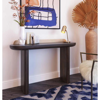 Braden Desk/Console Table by TOV Furniture. Made from acacia, mdf veneer, metal, oak in a modern style.