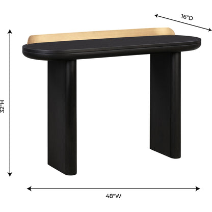 Braden Desk/Console Table by TOV Furniture. Made from acacia, mdf veneer, metal, oak in a modern style.
