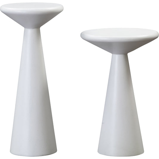 Gianna Concrete Accent Tables (Set of 2) by TOV Furniture in white. Made from concrete in a transitional style.