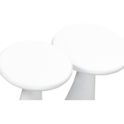 Gianna Concrete Accent Tables (Set of 2) by TOV Furniture in white. Made from concrete in a transitional style.