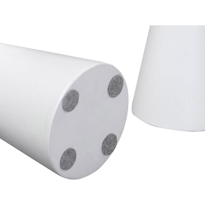 Gianna Concrete Accent Tables (Set of 2) by TOV Furniture in white. Made from concrete in a transitional style.