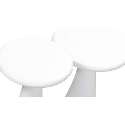 Gianna Concrete Accent Tables (Set of 2) by TOV Furniture in white. Made from concrete in a transitional style.