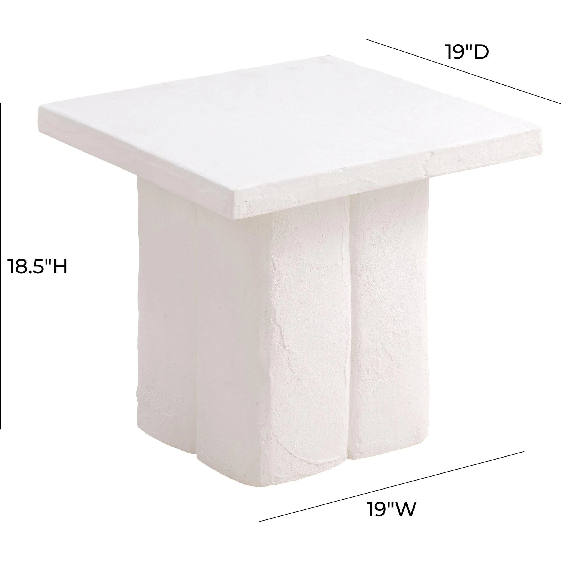 Kayla Side Table by TOV Furniture. Made from concrete in a modern style.