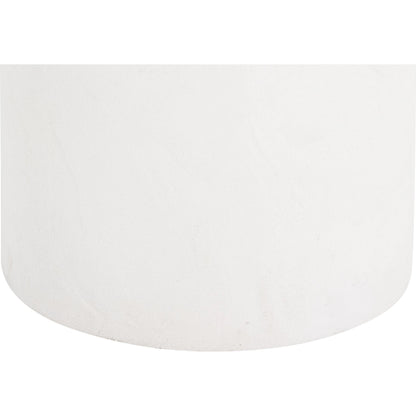 Aloe Concrete Side Table by TOV Furniture in white. Made from concrete in a modern style.