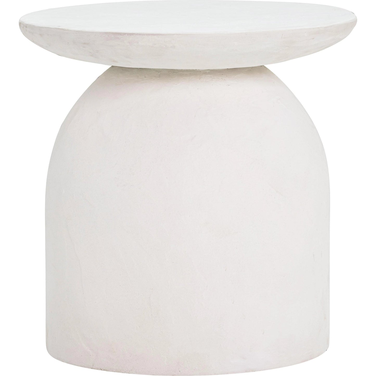 001 SI-1984370 | Primary Silo | Aloe Concrete Side Table by TOV Furniture in white. Made from concrete in a modern style.