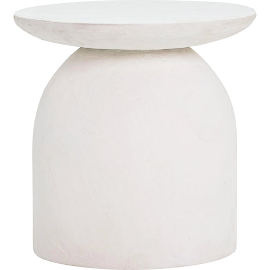 Aloe Concrete Side Table by TOV Furniture in white. Made from concrete in a modern style.