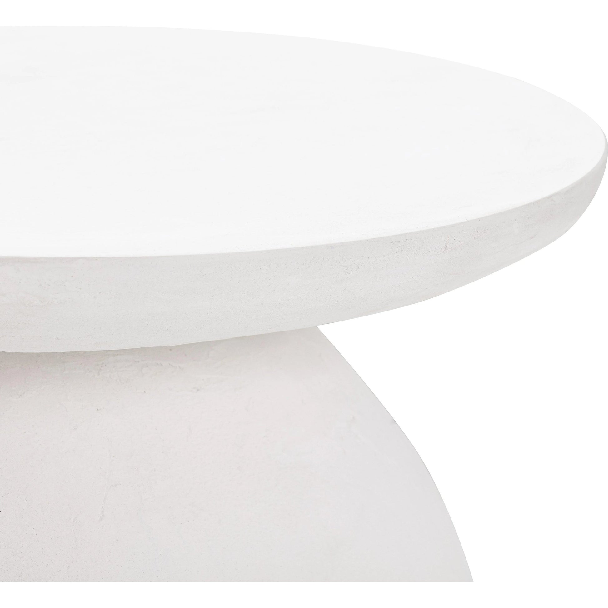 Aloe Concrete Side Table by TOV Furniture in white. Made from concrete in a modern style.