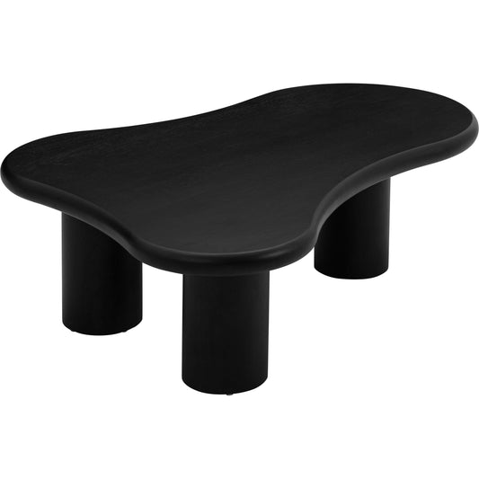 Gotham Onyx Coffee Table by TOV Furniture in black. Made from ash veneer, rubberwood in a modern style.
