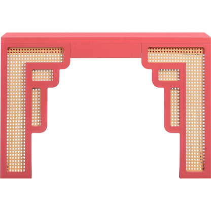 Suzie Rattan Console Table by TOV Furniture. Made from mdf, rattan in a modern style.