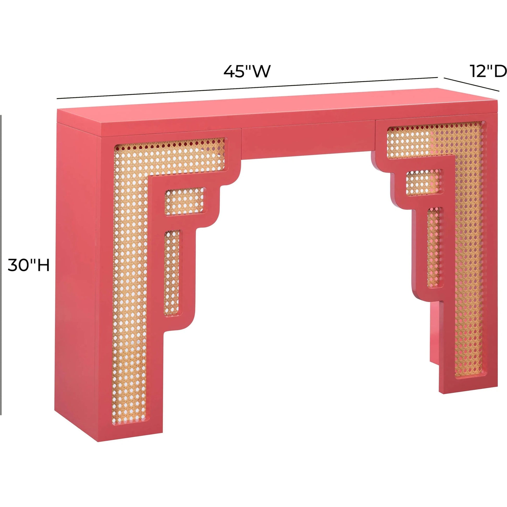 Suzie Rattan Console Table by TOV Furniture. Made from mdf, rattan in a modern style.