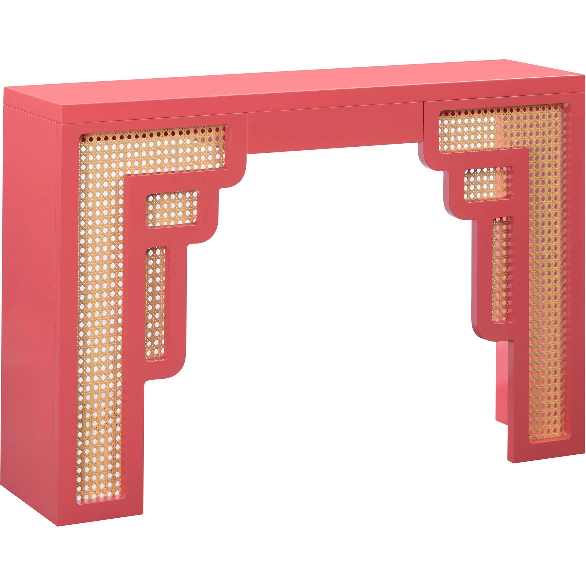Suzie Rattan Console Table by TOV Furniture. Made from mdf, rattan in a modern style.