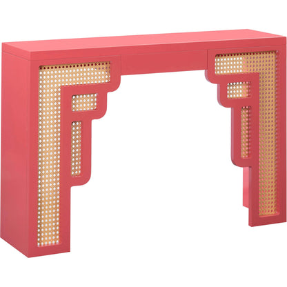 Suzie Rattan Console Table by TOV Furniture. Made from mdf, rattan in a modern style.