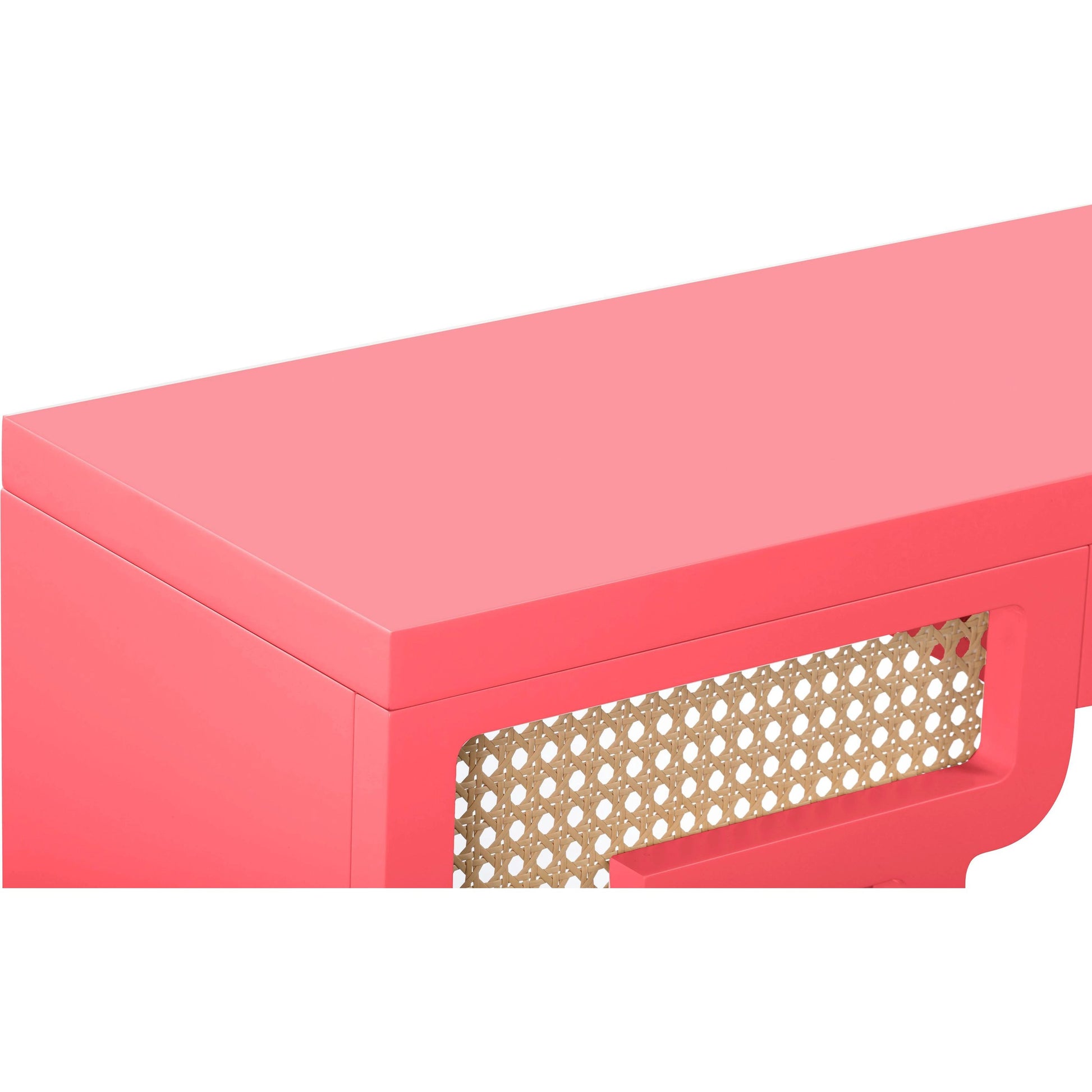 Suzie Rattan Console Table by TOV Furniture. Made from mdf, rattan in a modern style.