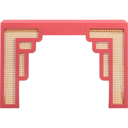 Suzie Rattan Console Table by TOV Furniture. Made from mdf, rattan in a modern style.