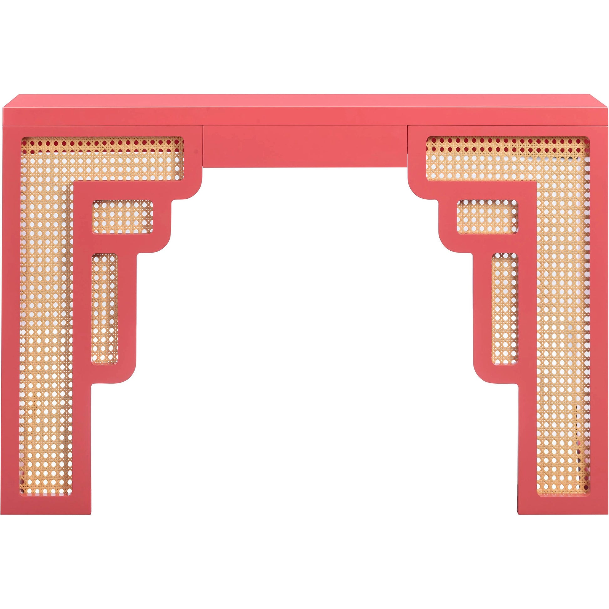 Suzie Rattan Console Table by TOV Furniture. Made from mdf, rattan in a modern style.