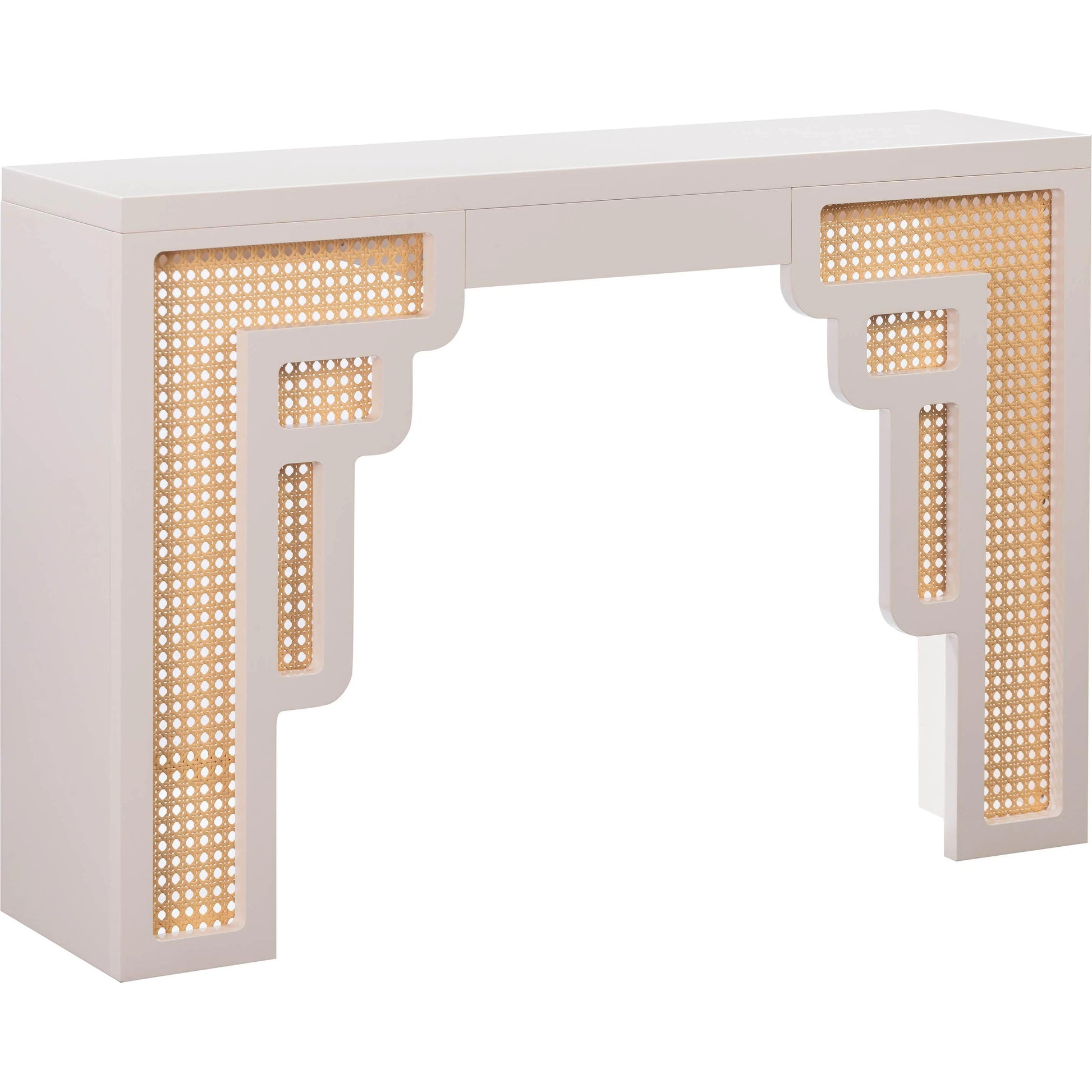 Suzie Rattan Console Table by TOV Furniture. Made from mdf, rattan in a modern style.