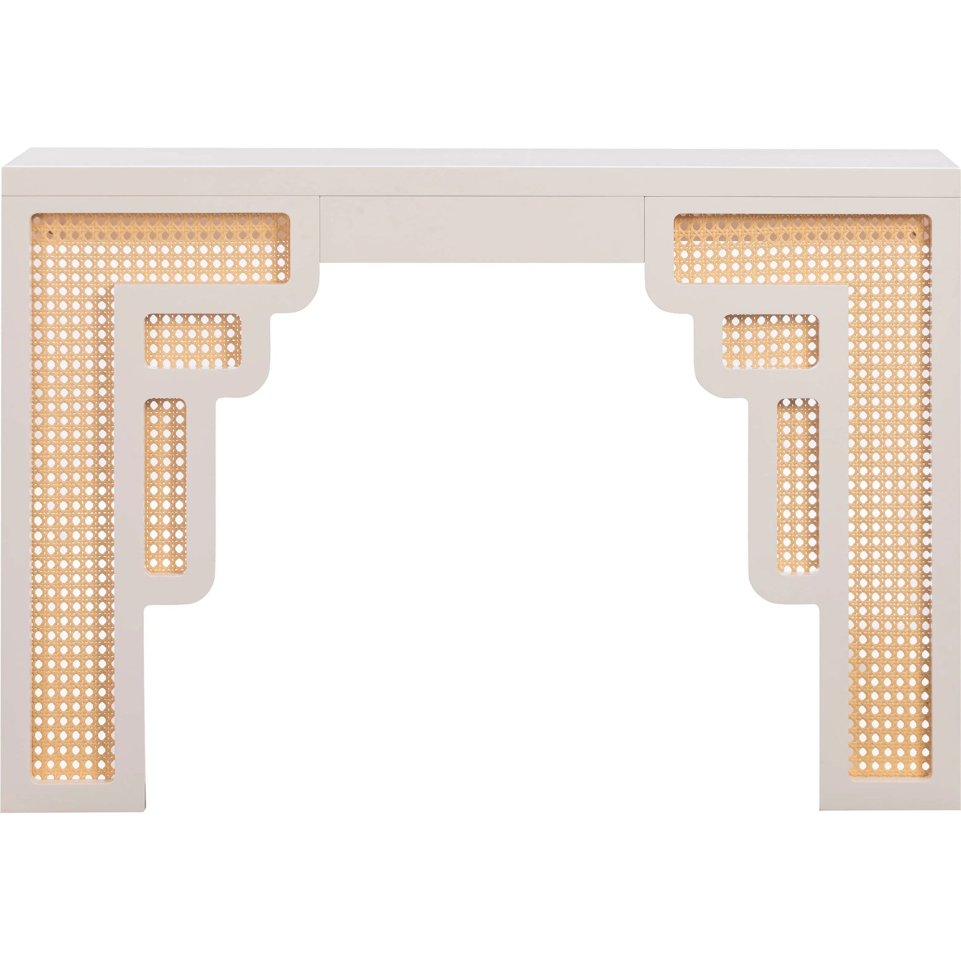 Suzie Rattan Console Table by TOV Furniture. Made from mdf, rattan in a modern style.