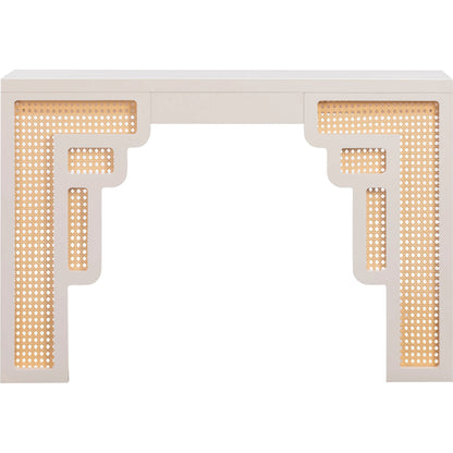 Suzie Rattan Console Table by TOV Furniture. Made from mdf, rattan in a modern style.