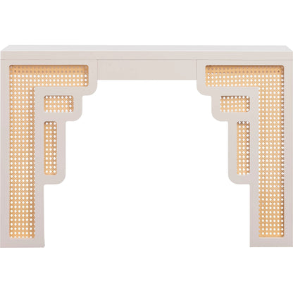 Suzie Rattan Console Table by TOV Furniture. Made from mdf, rattan in a modern style.