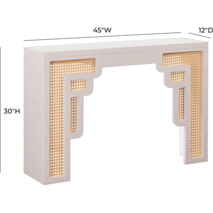 Suzie Rattan Console Table by TOV Furniture. Made from mdf, rattan in a modern style.