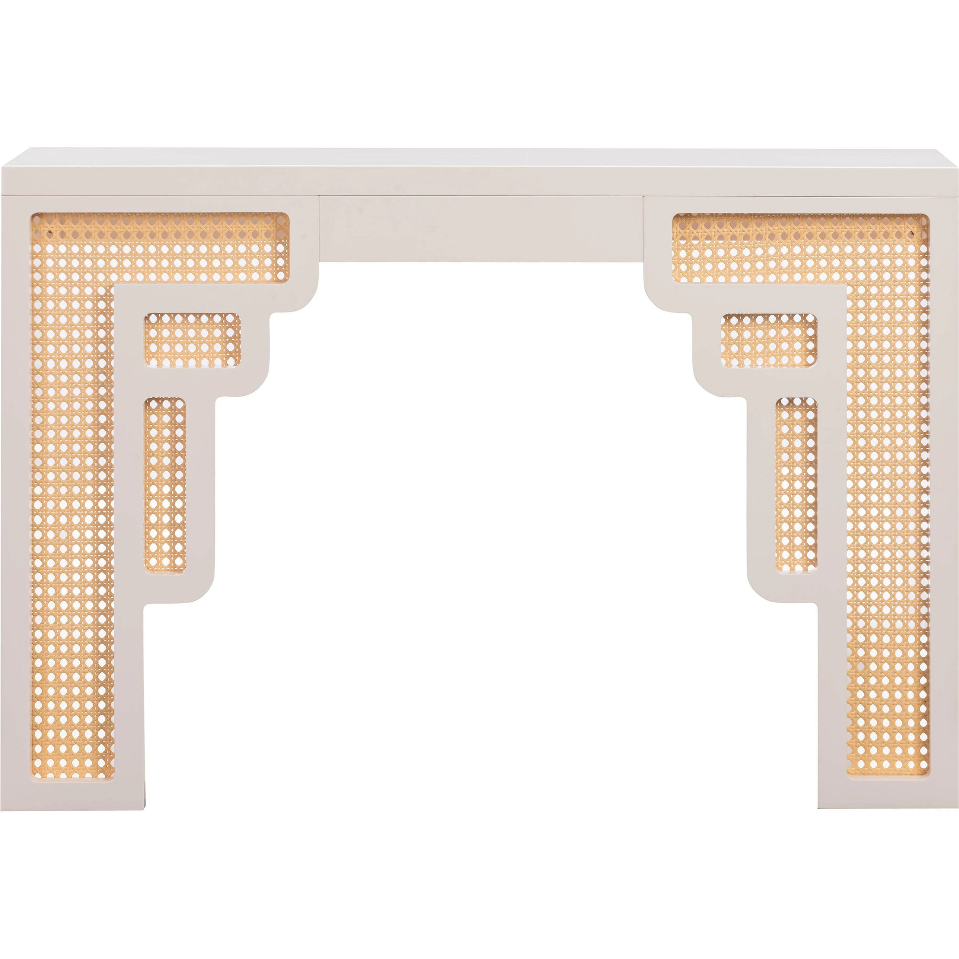 Suzie Rattan Console Table by TOV Furniture. Made from mdf, rattan in a modern style.